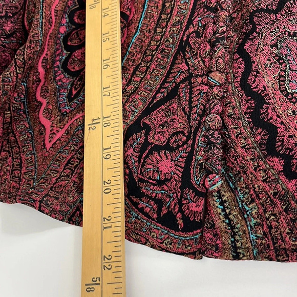 Elizabeth & James Blouse Size Small Paisley Print V-Neck Tab Sleeves Sheer - Picture 7 of 9